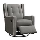 Imagen del producto del sillón reclinable giratorio con deslizamiento Baby Relax Mikayla, microfibra gris